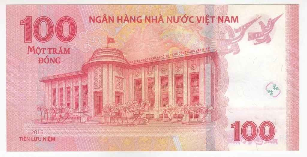 Vietnam 100VND commemoratative banknote year 2016
