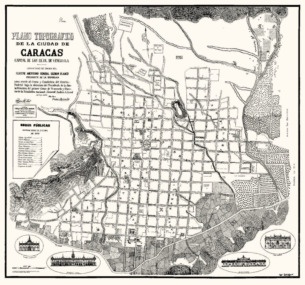 Topographic map of the city of Caracas, 1874.HC-25

