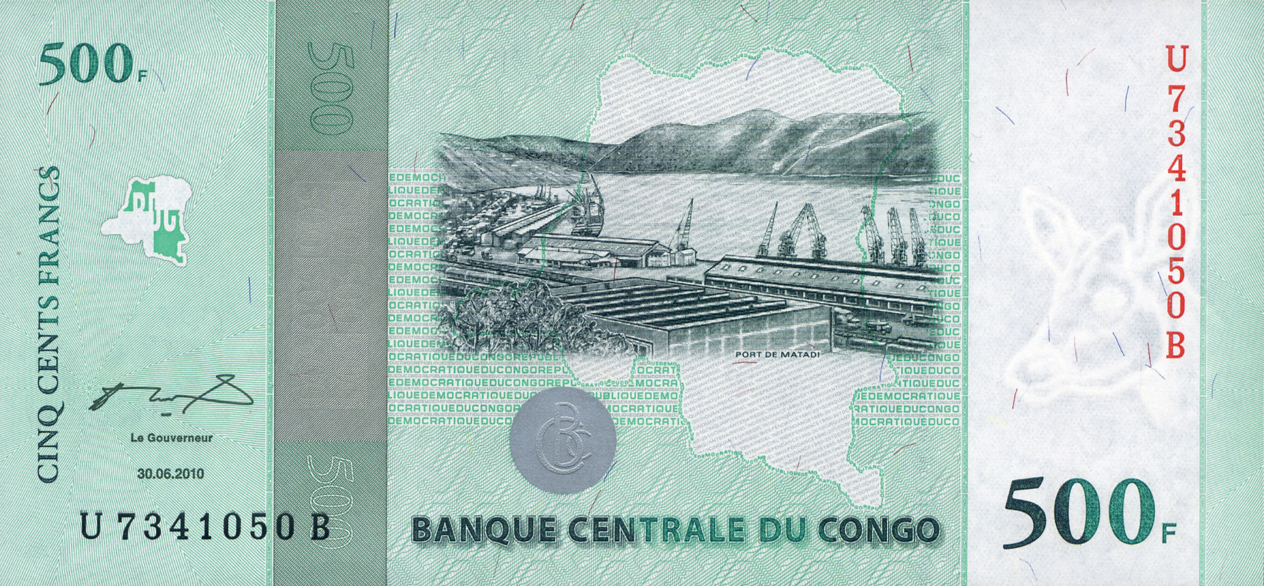 The 2010 DR Congo 500 Francs Commemorative Banknote