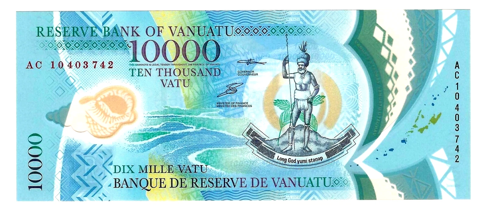 The 2010 Vanuatu 10,000 Vatu Polymer Banknote: Independence, Modernization, and Monetary Design